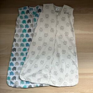Halo Sleepsack elephant (one-way zip), owl (two-way zip) lg (12-18m, 22-28lbs)